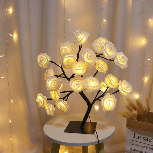 lampe de table led arbre cerisier cristal veilleuse nordique - vue 17 sur 19