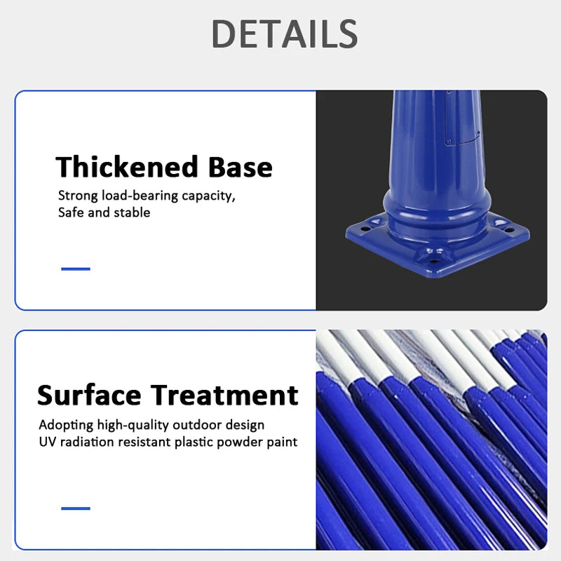 lampadaire solaire complet avec poteau pour jardin extérieur - vue 8 sur 7