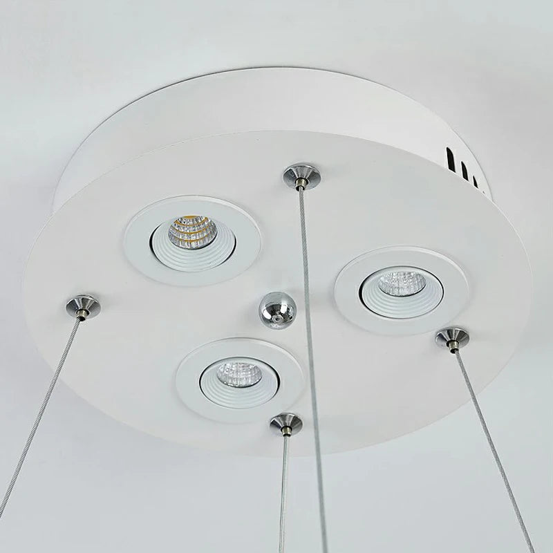 lustre à led nordique avec suspension en plumes - vue 6 sur 8