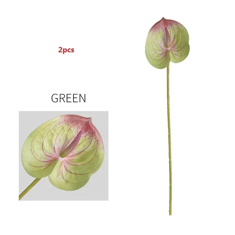feuilles d'anthurium artificielles pour décoration florale et jardin - vue 12 sur 24