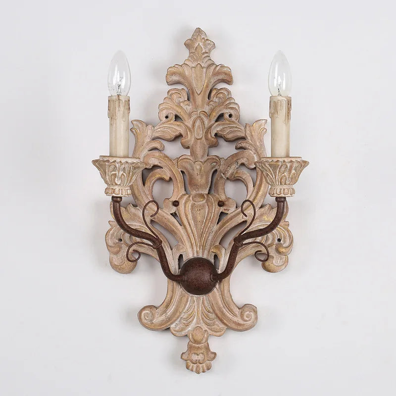 applique murale antique en bois massif style nordique pour décoration de club - vue 6 sur 7
