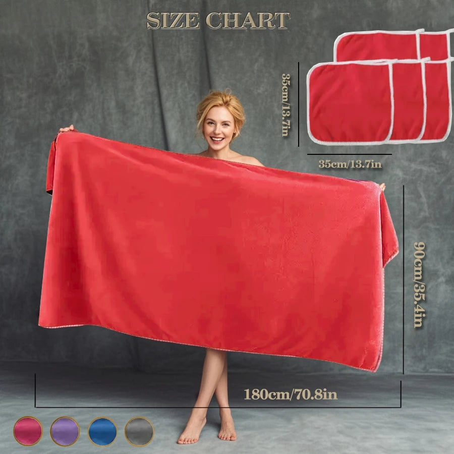 Serviette de bain polaire corail sechage rapide plage - vue 4 sur 7