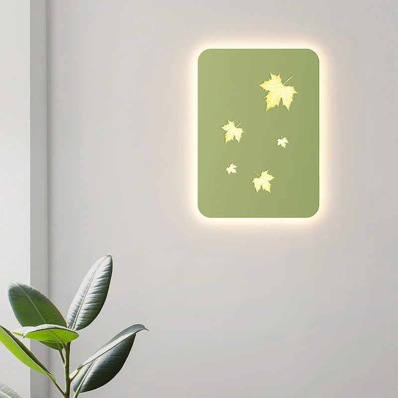 applique murale métallique à intensité variable motif feuilles d'érable - vue 4 sur 8