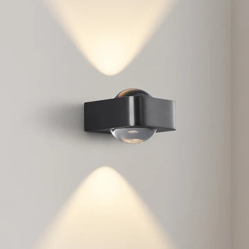 applique murale carré cuivre moderne led double tête luxe