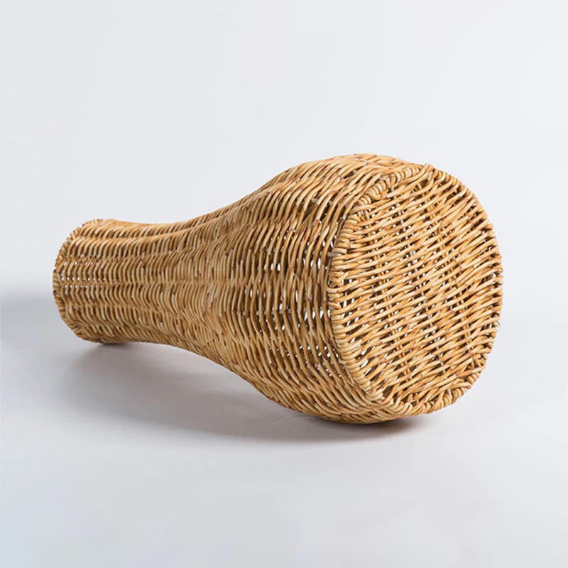 vase tissé à la main en imitation rotin pour fleurs et plantes décoratives - vue 6 sur 8