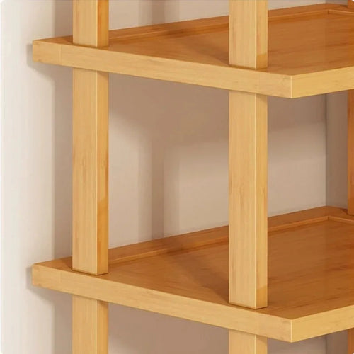 organisateur de chaussures en bambou peu encombrant multicouche - vue 6 sur 7