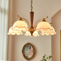 lustre vintage médiéval romantique en bois massif style japonais rétro