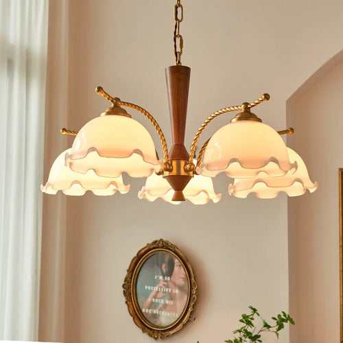 lustre vintage médiéval romantique en bois massif style japonais rétro