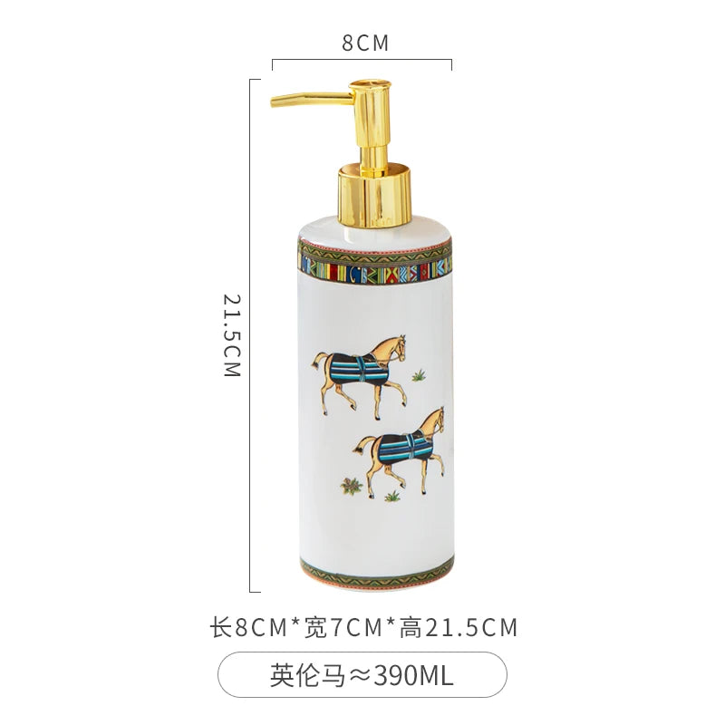WHYOU-Cermic Liquid Soap Dispensers, Lotion Bottle, Emulsion, Latex Hand Wish Bottles, Light Luxury Bathroom Accessories Set - vue 12 sur 13