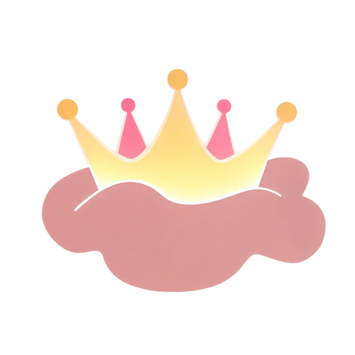 Applique murale couronne rose avec télécommande