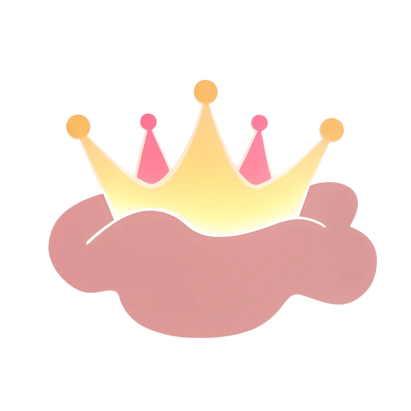 Applique murale couronne rose avec télécommande - vue 6 sur 9