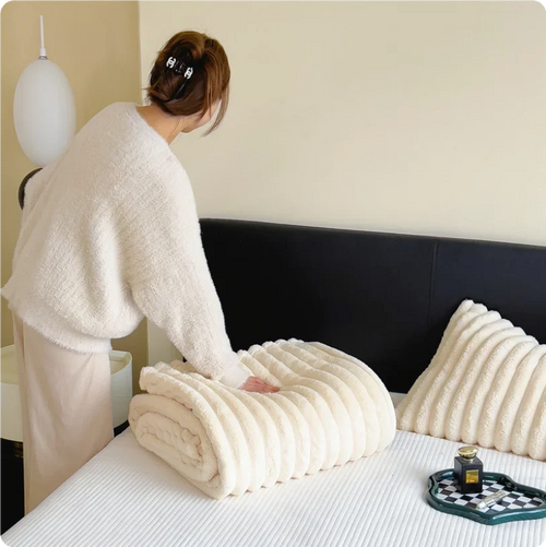 plaid hiver doux épais polaire carreaux style déco