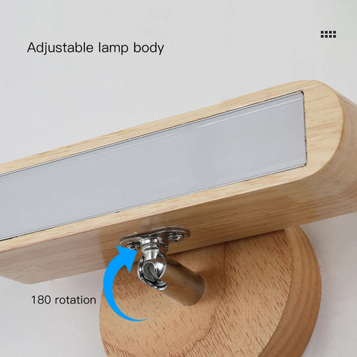 Applique murale intérieure moderne pour chevet chambre salon enfants escalier couloir fond veilleuse lampe circulaire en bois