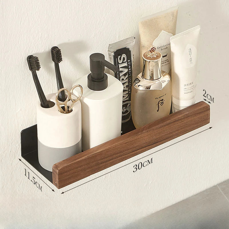 Wall-Mounted bathroom shelf，Punch Storage Holders Racks,floating shelves for wall， living room no-hole punching Storage Shelves - vue 12 sur 16