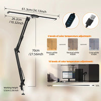 lampe de bureau à pince avec support et modes de couleur