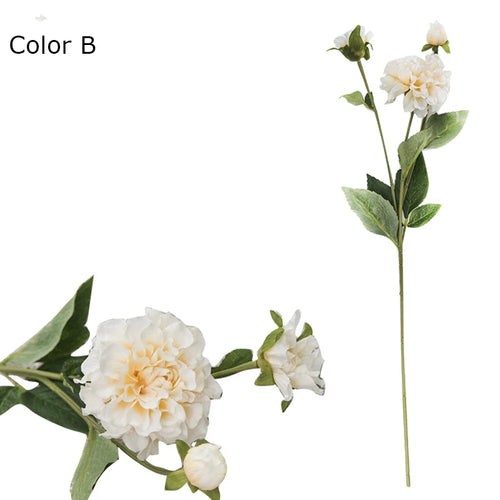 Artificial Sweet Three-Headed Peony Flower, Wedding Decoration, Simulation Peony Flower, Living Room and Office Decoration - vue 8 sur 9