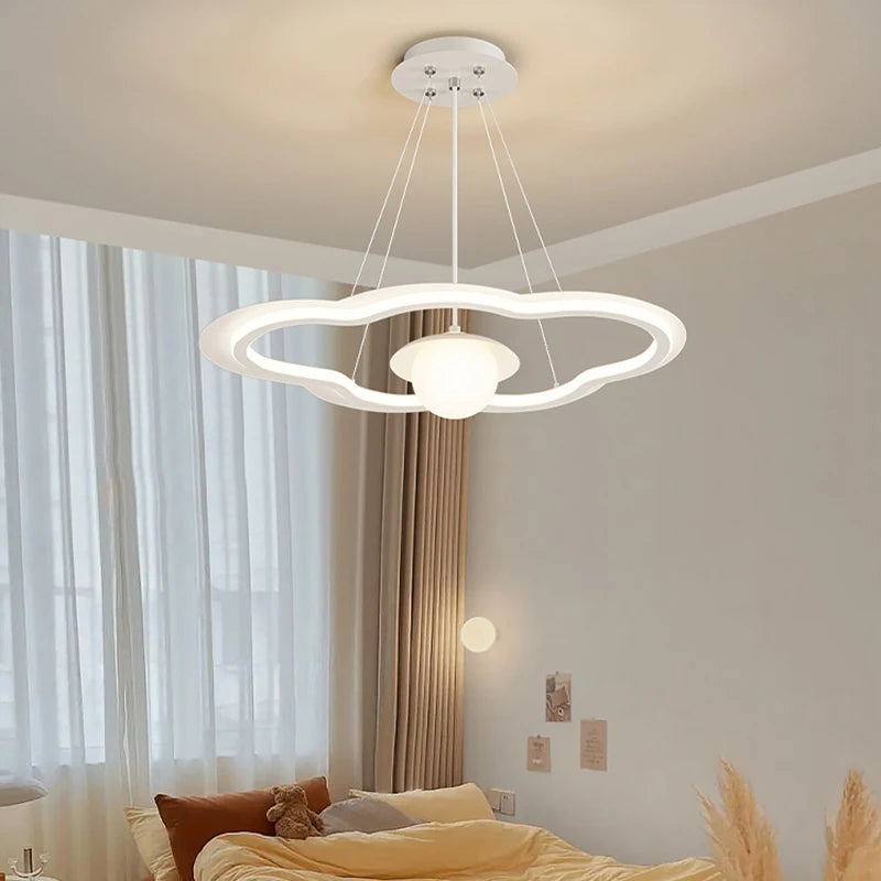 lustre led avec abat-jour nuage pour décoration intérieure