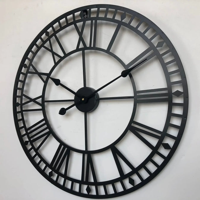 horloge murale vintage industrielle en métal décorative pour intérieur