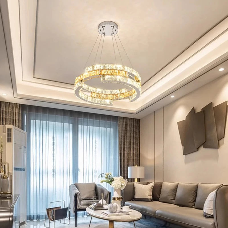 home decorationPendant lights, luxury crystal living room chandelier, dining room Pendant lamp, ceiling light, indoor lighting - vue 3 sur 6