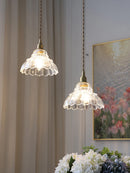 Minimalist Japanese style brass and glass LED pendant light Nordic luxury