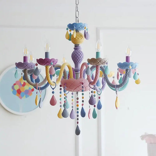 lustre cristal bougie deco intérieur led suspendue - vue 2 sur 13