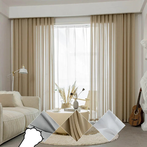 Voilage moderne motif vagues pour salon chambre fenêtre