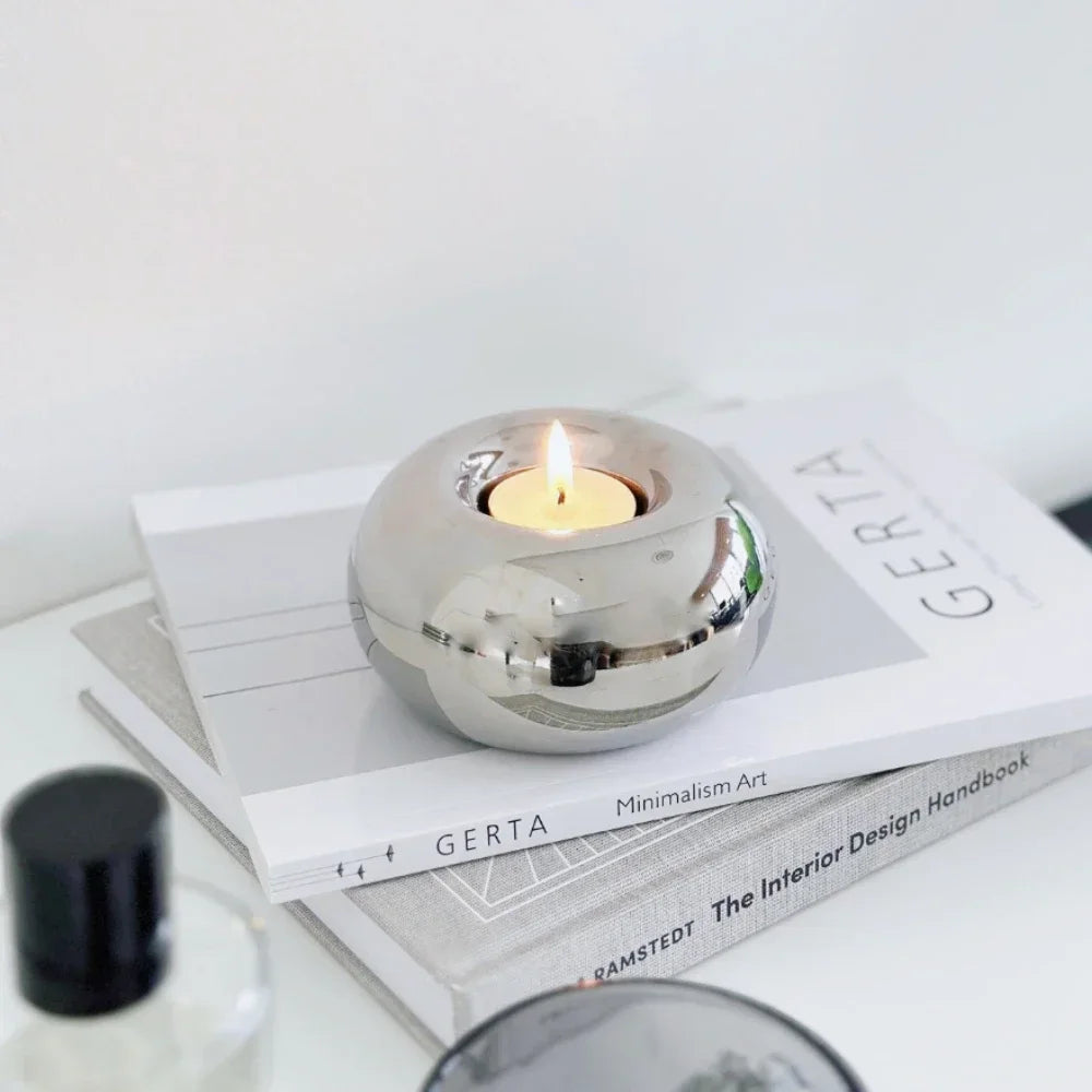 bougeoir circulaire en céramique pour décoration moderne et cadeaux - vue 3 sur 8