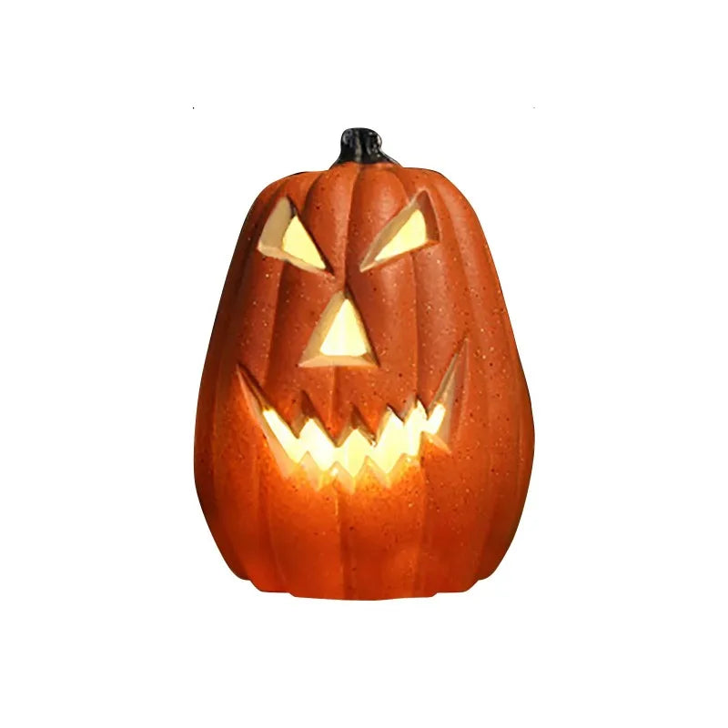 Halloween LED Pumpkin Lantern, LED Light Lamp Lantern Home Props Bar, Halloween Decor LED Lantern Scene Layout Home Decoration - vue 3 sur 6