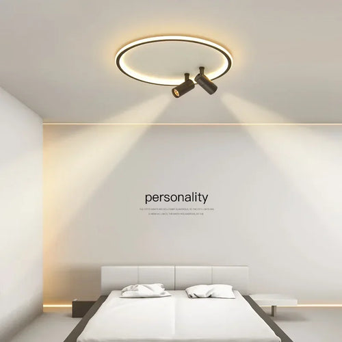 plafonnier moderne à leds avec projecteur lustre luminaire