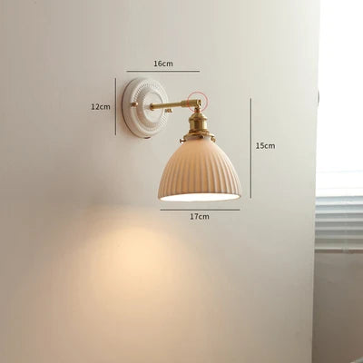 Applique LED nordique japonaise cuivre blanc - vue 12 sur 23