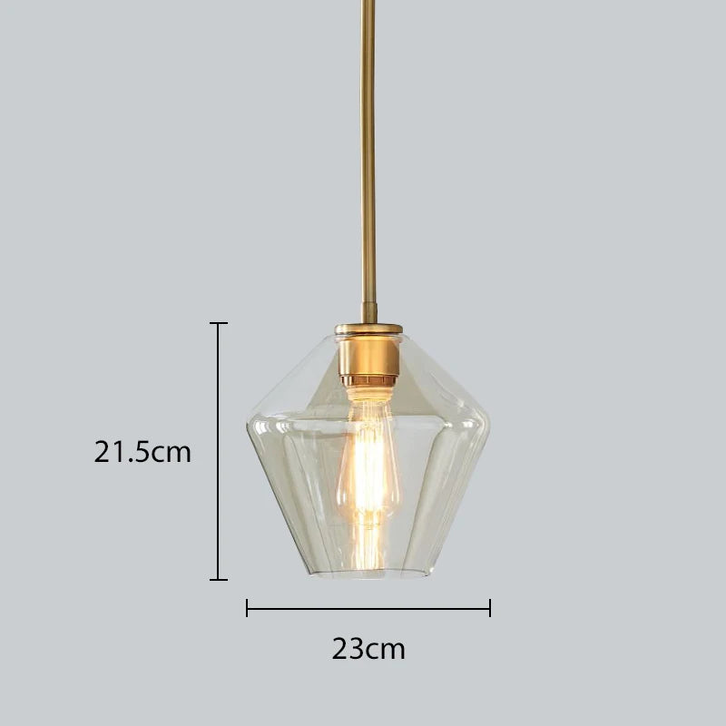 Modern Nordic glass pendant light, creative minimalist style - vue 11 sur 14