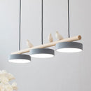 Modern nordic LED pendant light with minimalist macaron bird decoration