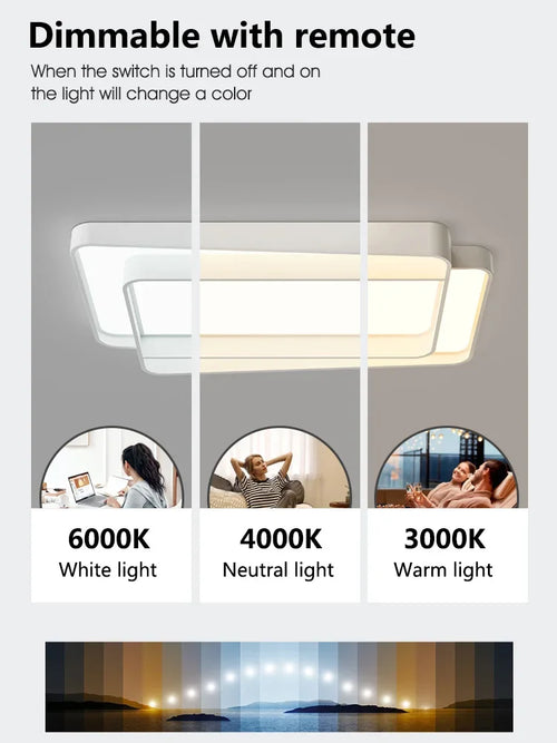 Ceiling Lamps Living Room Main Lamp Rectangular Nordic Ceiling Lamp Modern Simple Atmosphere Bedroom Creative Lamps Whole House