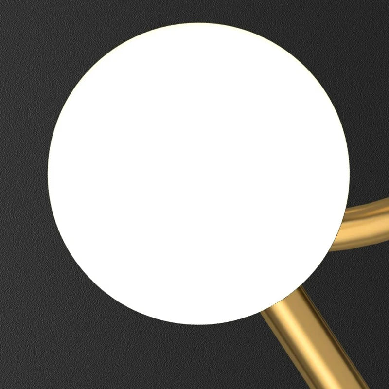 Suspension moderne led design dorée - vue 5 sur 6