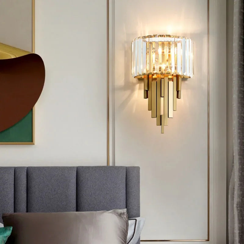 applique murale led en cristal moderne et raffinée - vue 6 sur 9