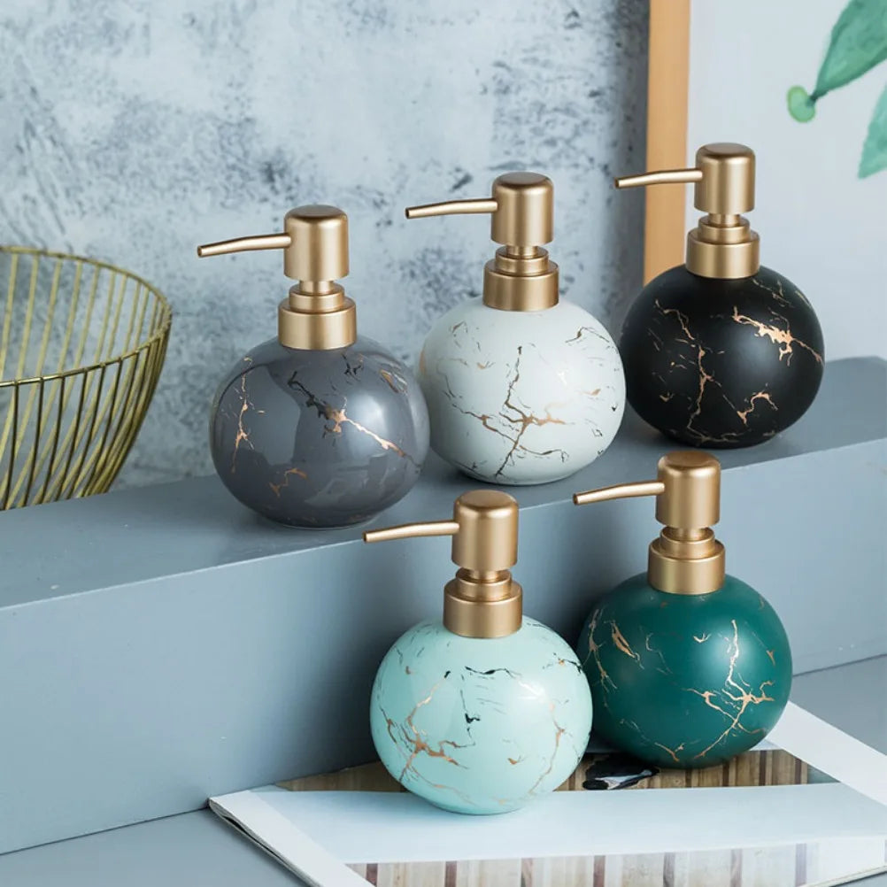 distributeur de savon en céramique moderne pour salle de bain - vue 4 sur 11