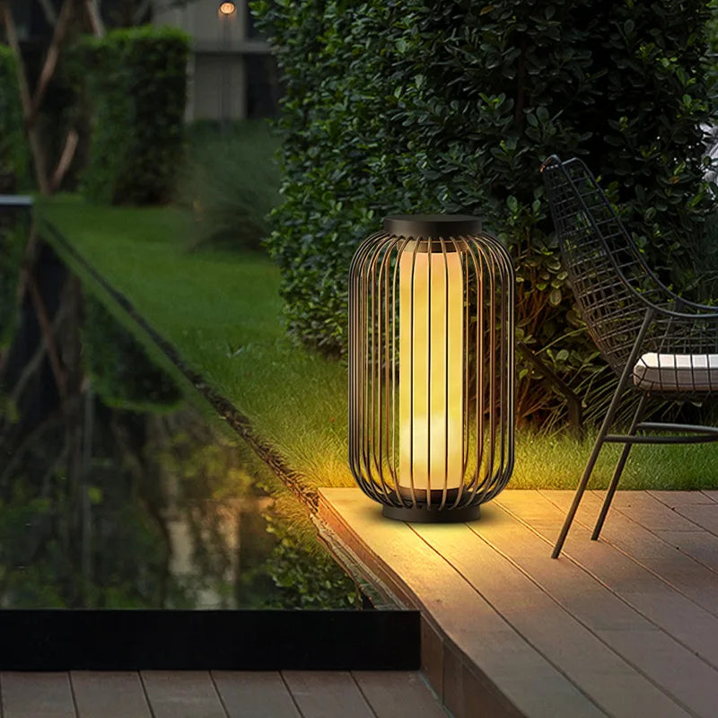 lampe solaire led cage à oiseaux pour jardin décoratif - vue 4 sur 9