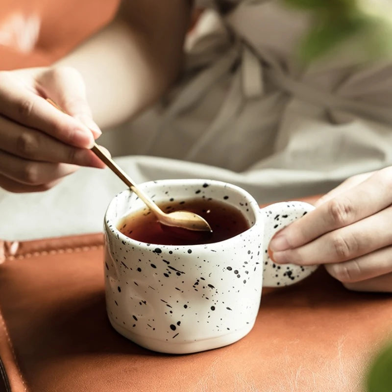 Mug céramique motif encre éclaboussée style minimaliste 280ml - vue 3 sur 7