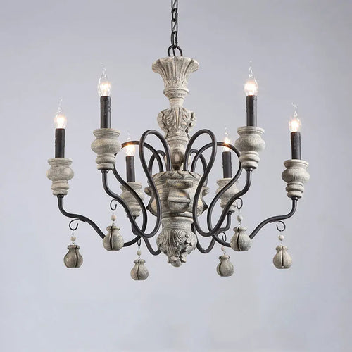 Style américain Rural rétro Style français lustre nostalgique salon chambre lampe fer Art Style européen lampes suspendues