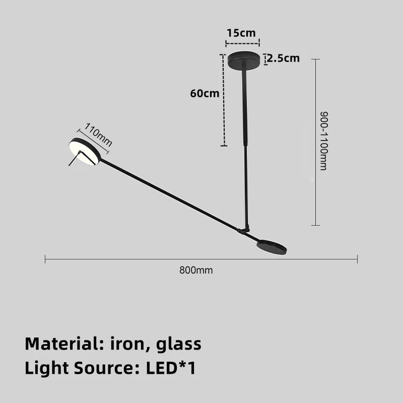 Modern minimalist rotatable designer chandelier for interior decoration - vue 9 sur 11