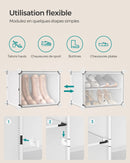 SONGMICS 12-Compartment Shoe Rack, Modular Storage Shelf, 30 x 40 x 30 cm Compartment, White