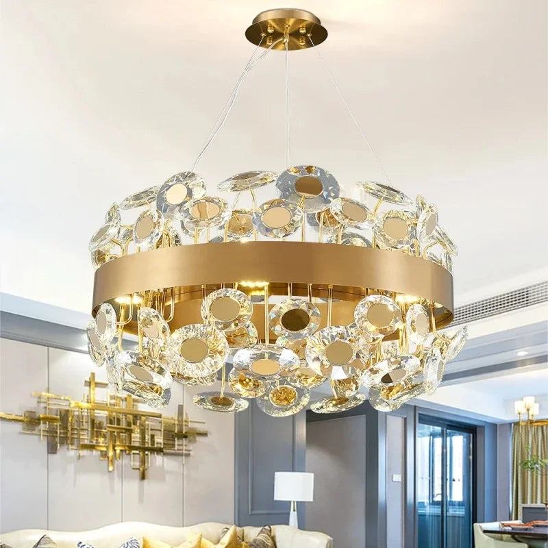 lustre en cristal design italien pour décoration intérieure élégante - vue 4 sur 8