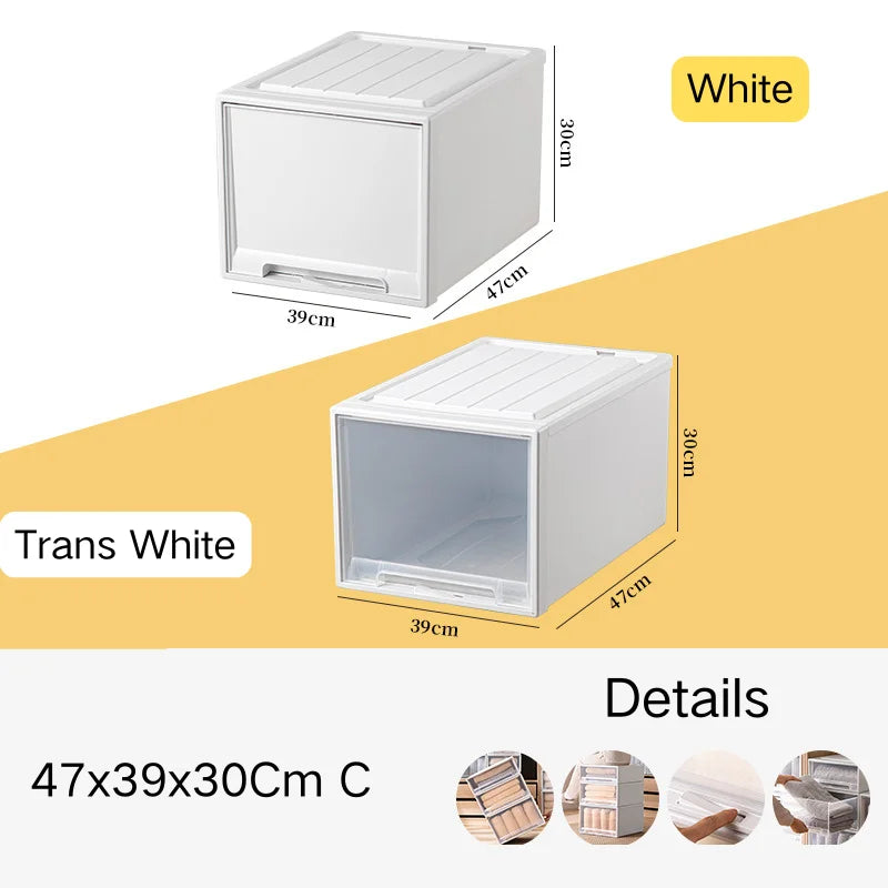 tiroirs empilables en plastique transparent pour rangement pratique - vue 31 sur 48