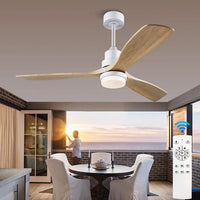 ventilateur de plafond bois 3 pales avec lumière et télécommande