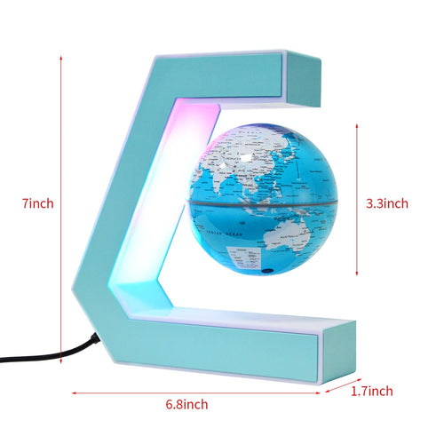 Magnetic Levitating Globe Frame with LED Light Cool Tech Decor Birthday Christmas Gift for Men Boys Boyfriend,Office Desk Gadget - vue 7 sur 7