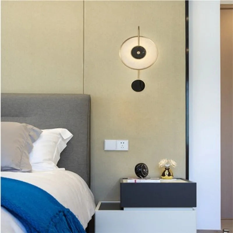 Modern marble wall light minimalist design luxury contemporary decor - vue 3 sur 5