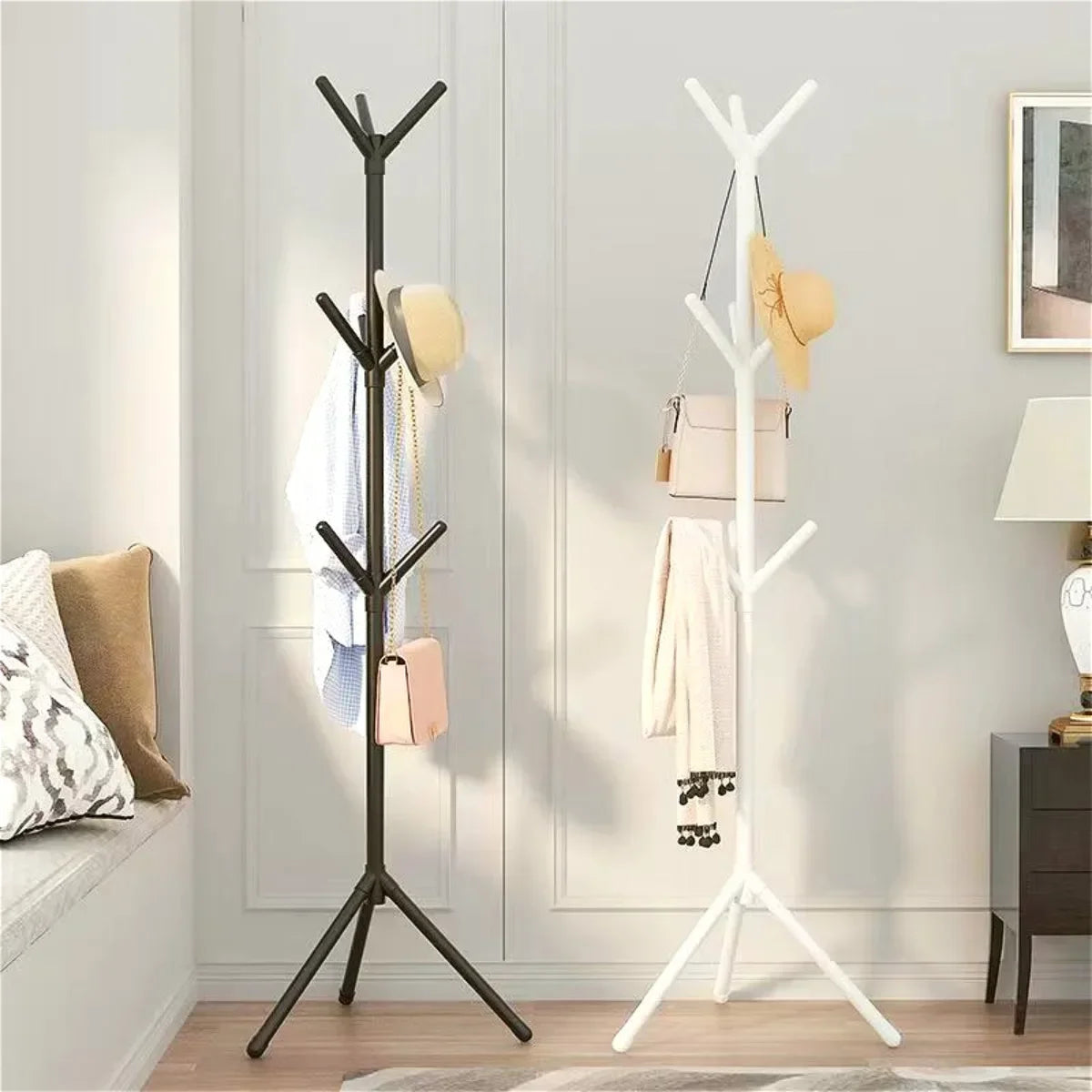 porte-vêtements et chapeaux support vertical en forme de branche - vue 3 sur 8