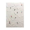 Custom Hand-painted Oil Painting Skiing, White Snow Scene, Living Room Decorative Painting Abstract Knife Painting Thick Texture