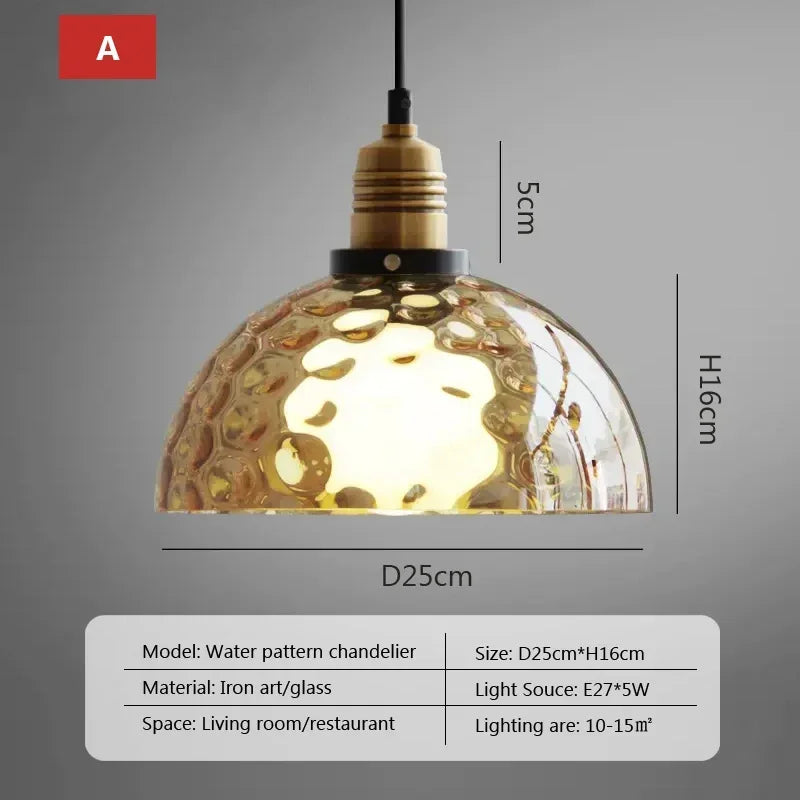 Vintage glass pendant light for elegant interior decor