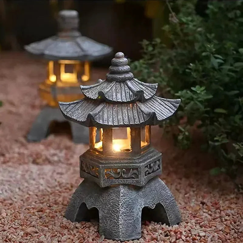 lanterne solaire led pagode pour jardin et balcon décoratif - vue 3 sur 10